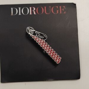 Dior Rouge Zipper Pin with Red Detail